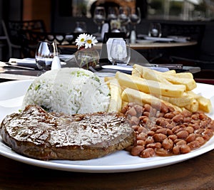 Meal served on a fancy restaurant