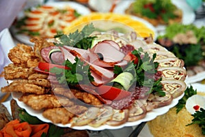 Meal on the served table