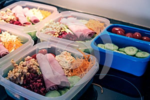 Meals in plastic containers