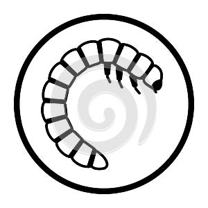 Mealworm larva isolated vector icon
