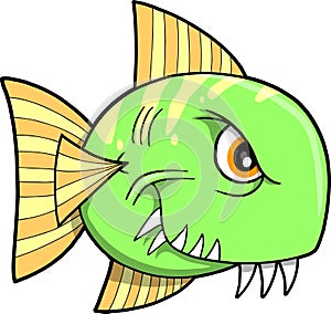 Mean fish Vector Illustration