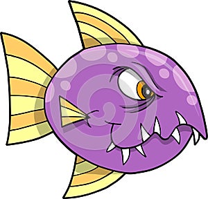 Mean fish Vector Illustration