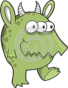 Mean Green Monster Vector