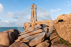 Mean Ruz Lighthouse, Ploumanach, Pink Granite Coast of Brittany