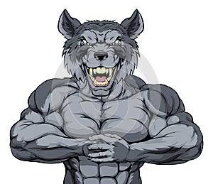 Mean wolf sports mascot