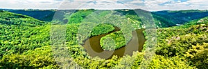 Meander of Queuille on the Sioule river in France