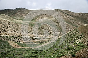 Meandering high mountain roads along the route from Ghemi to Lo