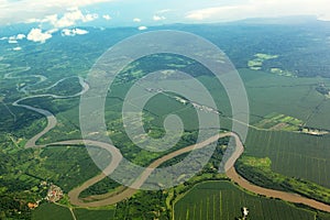 Meandering river from the air