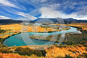 Meandering river bed