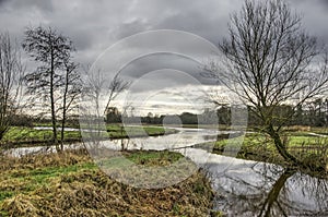 Meandering river in the Netherlands