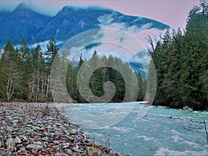 Meandering river on a nice summer day near othello tunnels