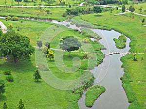 Meandering river - park