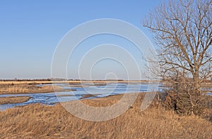 Meandering Western River in the Early Spring