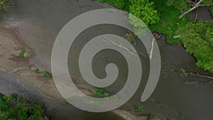 Meanders river delta dron aerial video shot inland sandy sand alluvium floodplain forest lowlands wetland swamp