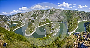 Meanders of the river Uvac, Serbia photo