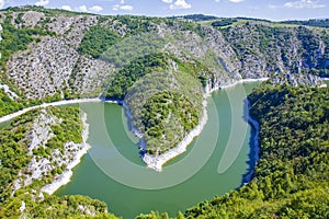Meanders of the river Uvac, Serbia photo