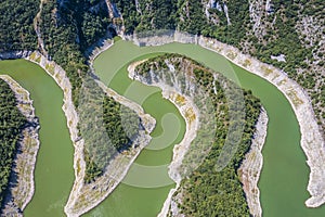 Meanders of Uvac river in Serbia