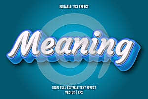 Meaning editable text effect comic style