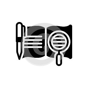 Black solid icon for Meaning, means and education