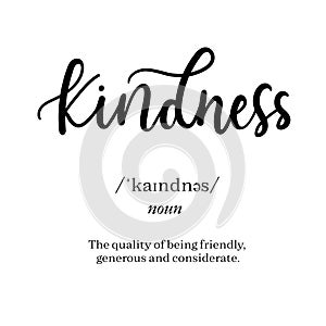 Meaning of word kindness on inspirational poster