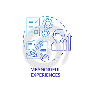 Meaningful experience blue gradient concept icon