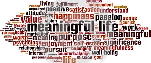 Meaningful life word cloud