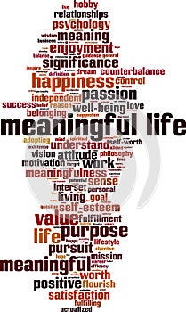 Meaningful life word cloud