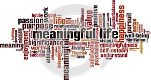 Meaningful life word cloud