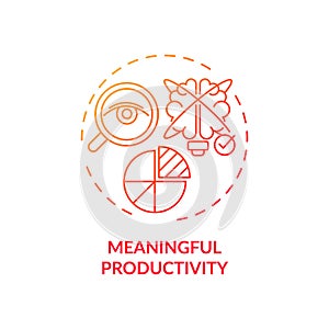 Meaningful productivity red gradient concept icon