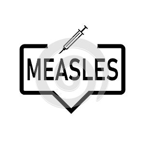 Measles Vaccine color icon. Syringe with medicine vial. Tetanus, BCG immunization, vaccination. Medications, drugs