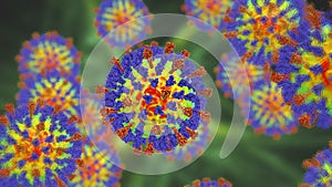Measles viruses, illustration photo