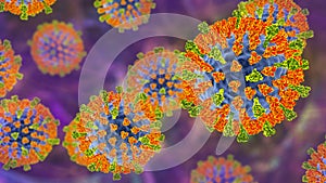 Measles viruses, illustration photo