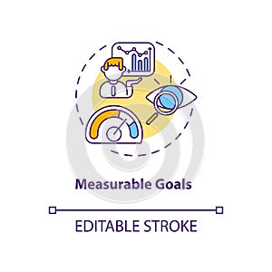 Measurable goals concept icon photo