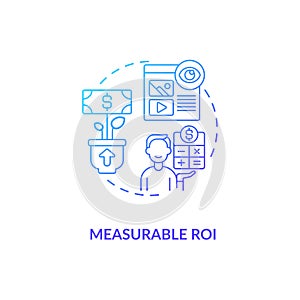 Measurable ROI blue gradient concept icon photo