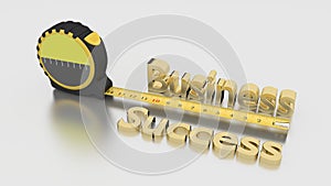 Measure business success concept with tape on white