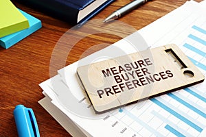 Measure Buyer Preferences sign. Behavior Research. photo