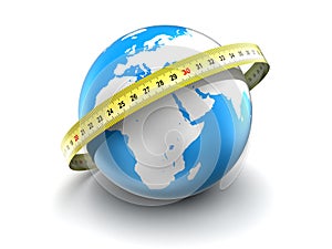 Measure earth globe