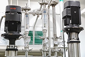 Measure equipment, pipe and pump on pharmaceutical industry