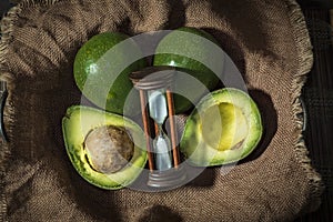 Measure the exact time of maturation of the hass avocado with an hourglass