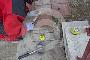 Measure and marking pavings stones 2