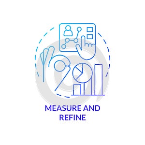 Measure and refine blue gradient concept icon