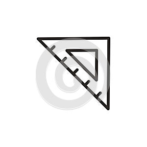 Measure, ruler, triangle vector icon. Element of design tool for mobile concept and web apps vector. Thin line icon for