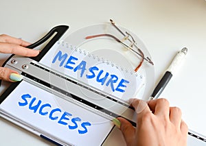 Measure success concept in a company