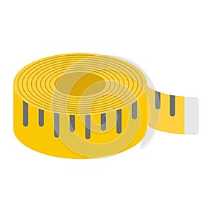 Measure tape flat icon, centimeter and size,