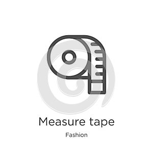 measure tape icon vector from fashion collection. Thin line measure tape outline icon vector illustration. Outline, thin line