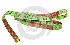 Measure tape. Isolated over white.