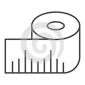 Measure tape line and solid icon. Fitness measuring braid with centimeter symbol, outline style pictogram on white