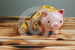Measure Tape and Piggy Bank