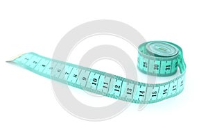 Measure tape on white background