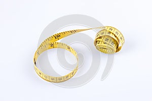 Measure tape yellow isolated